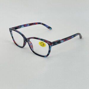 POP Eyewear +1.50 Blue & Red Marble Reading Glasses